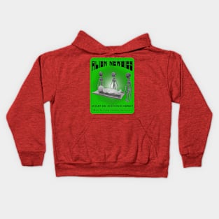 Alien Newbies - Green and Black Kids Hoodie